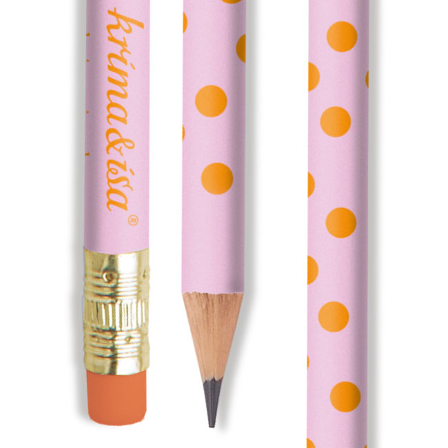 krima&isa Bleistift rosa, Punkte orange