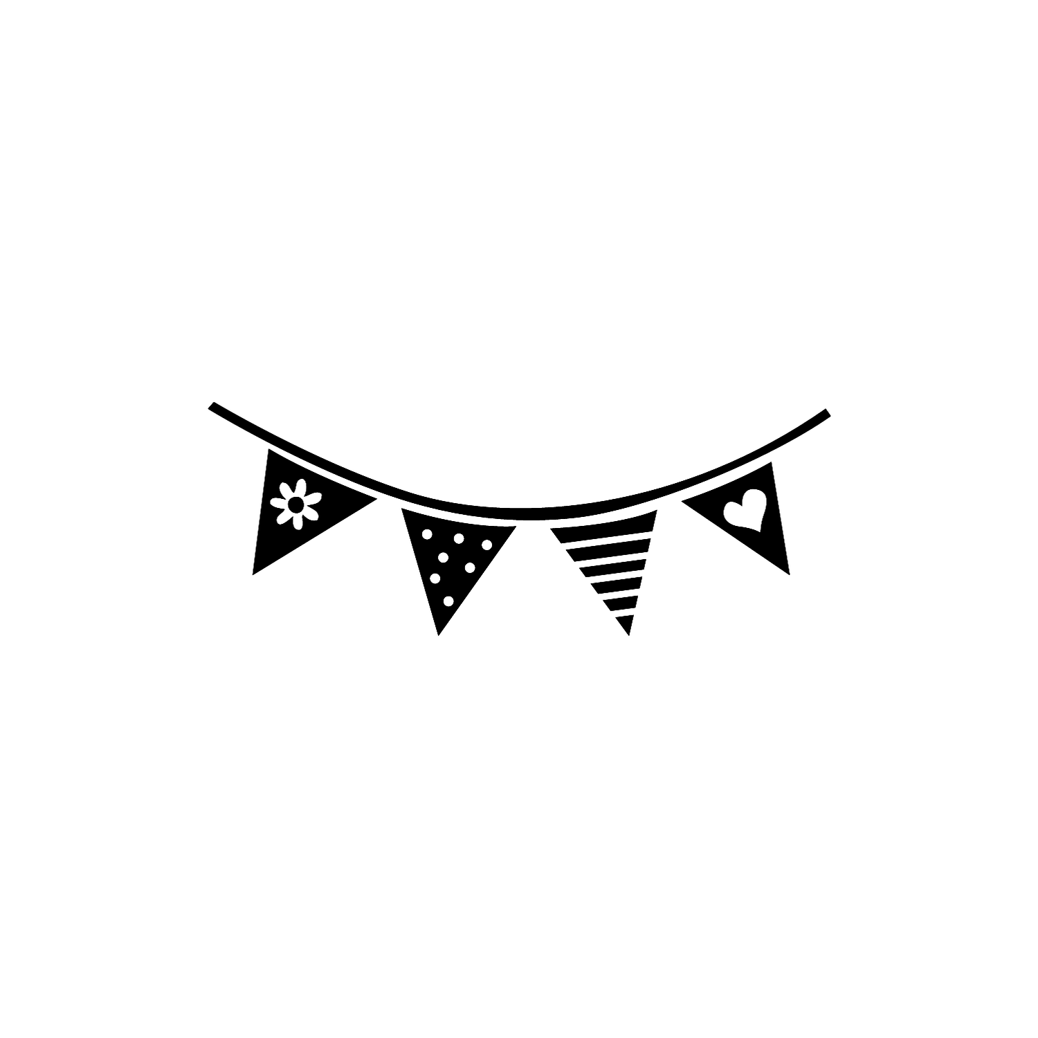 Abdruck Stempel Wimpelkette, 70 mm