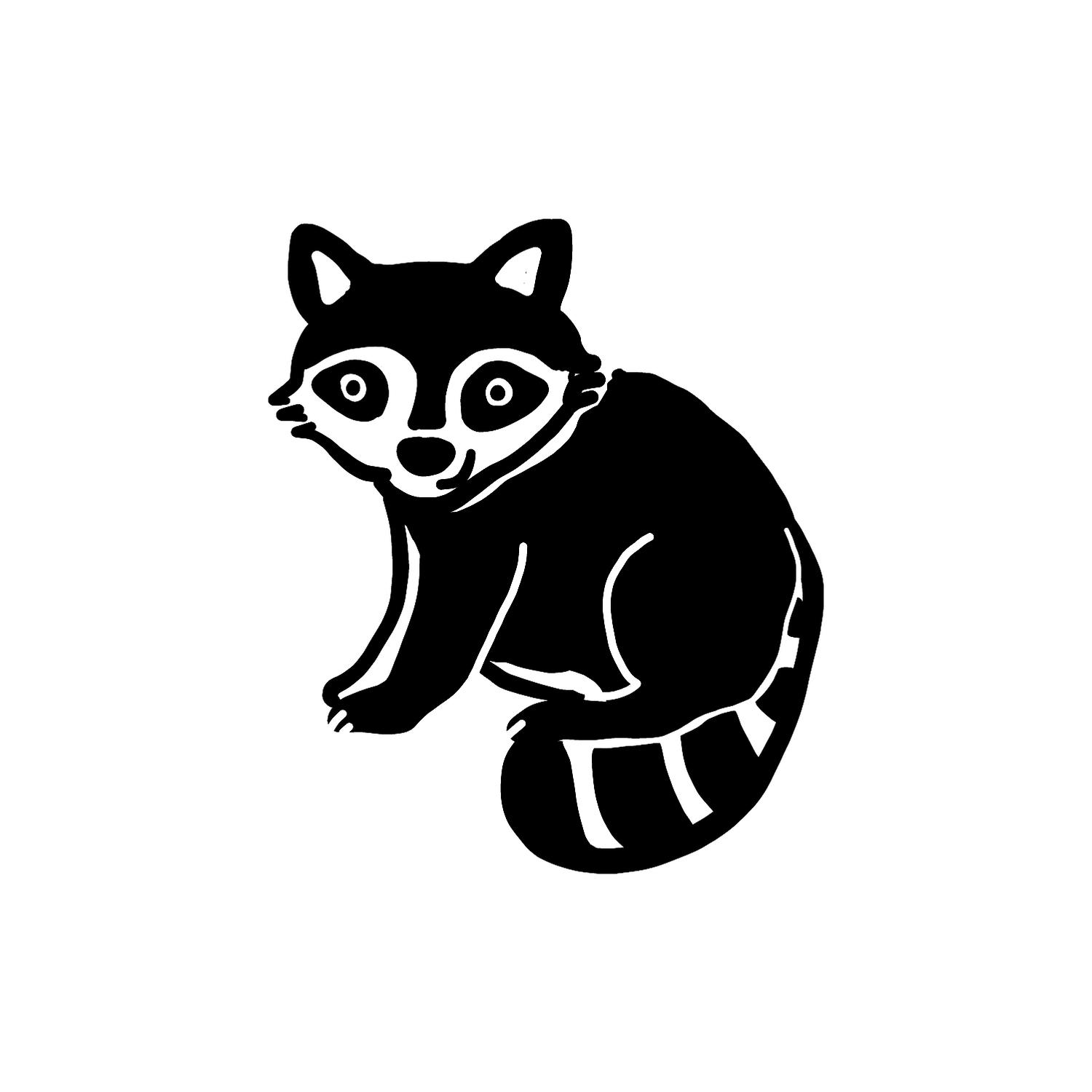 Abdruck Stempel Waschbär, 35 mm