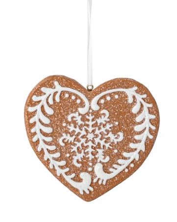 Anhänger von Bloomingville, Herz in Lebkuchenoptik