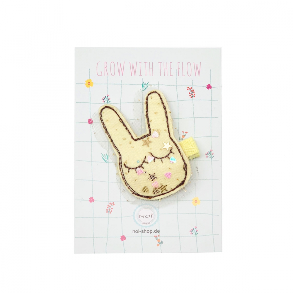 Haarclip Hase gelb