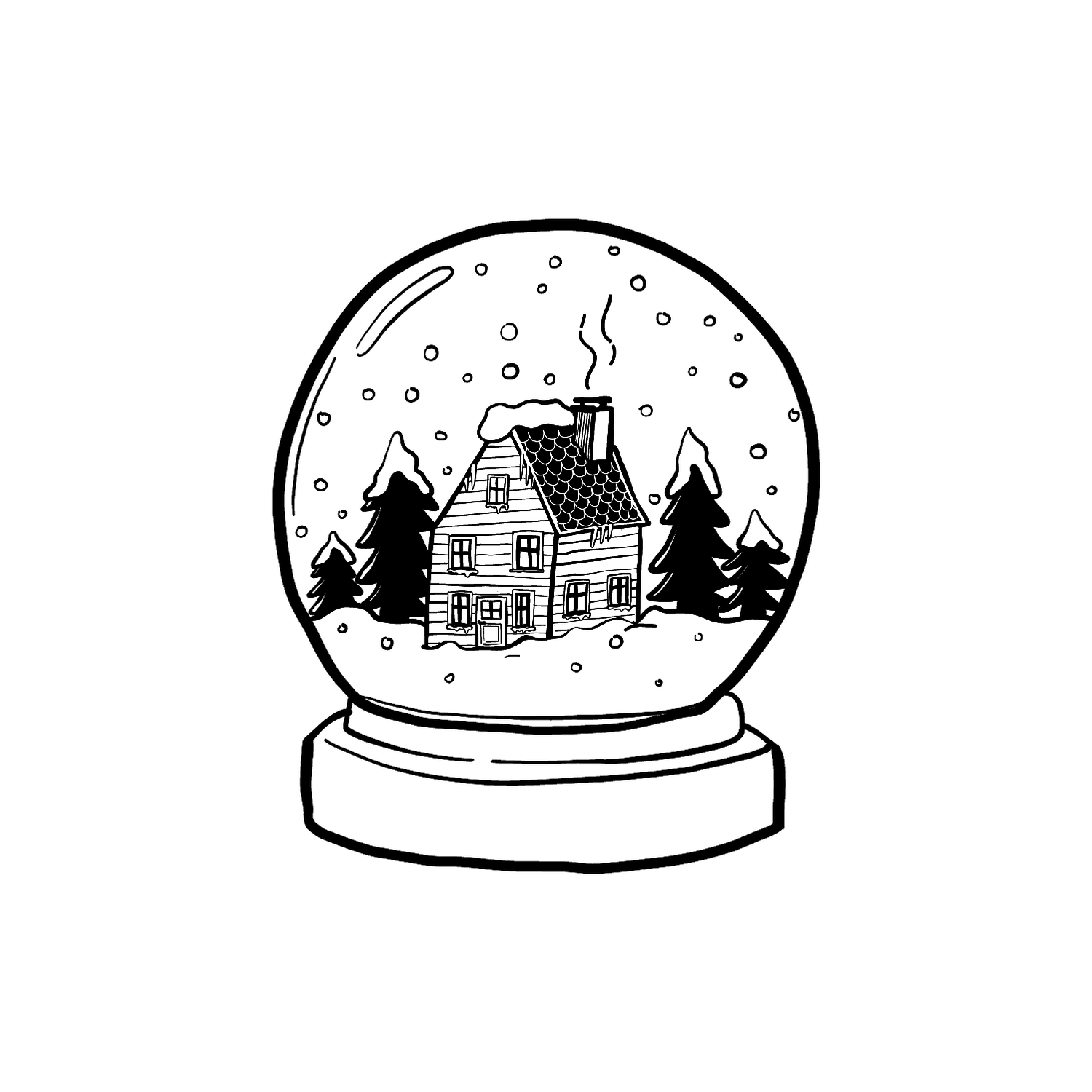 Abdruck Stempel Schneekugel, 35 mm