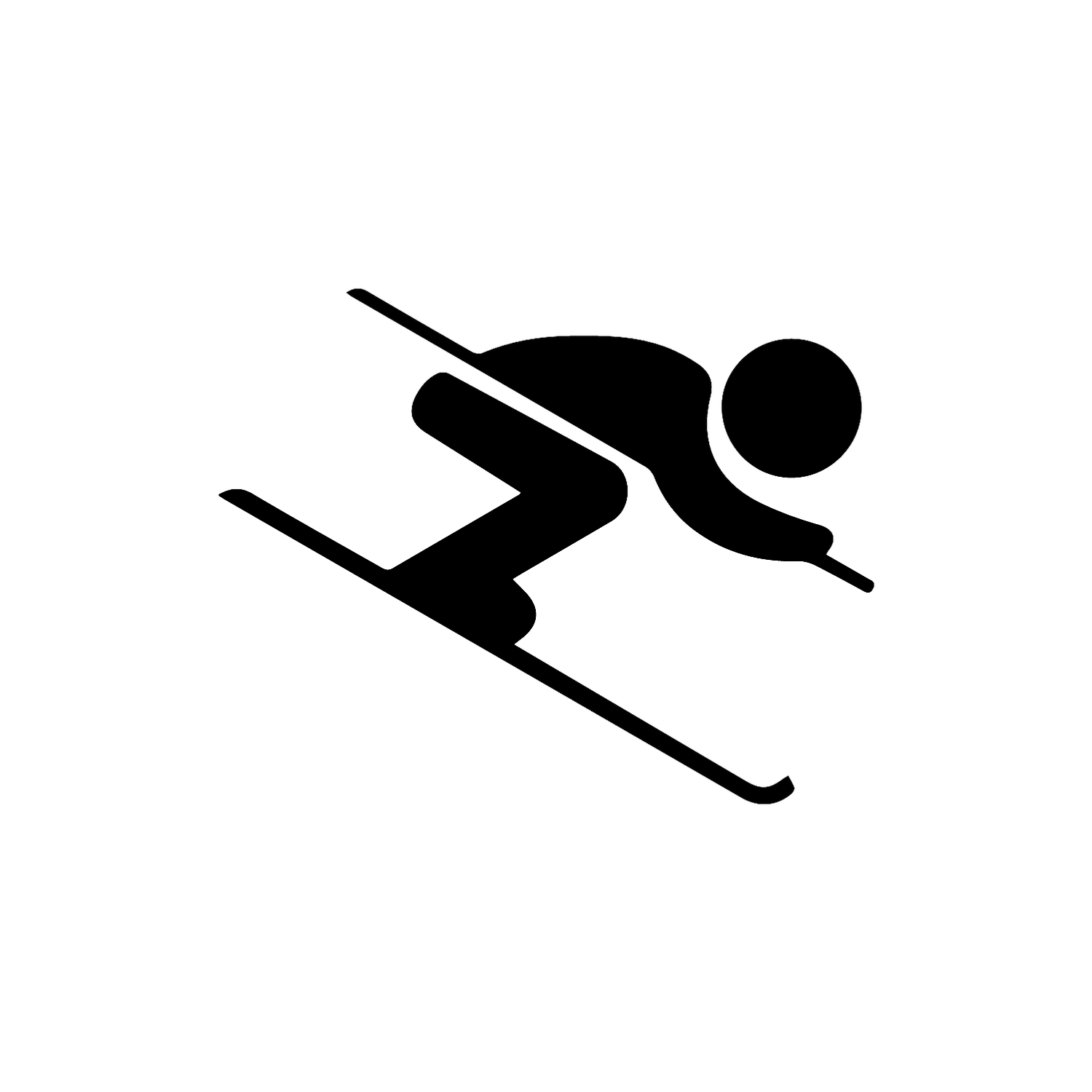 Abdruck Stempel Skifahrer, 12 mm