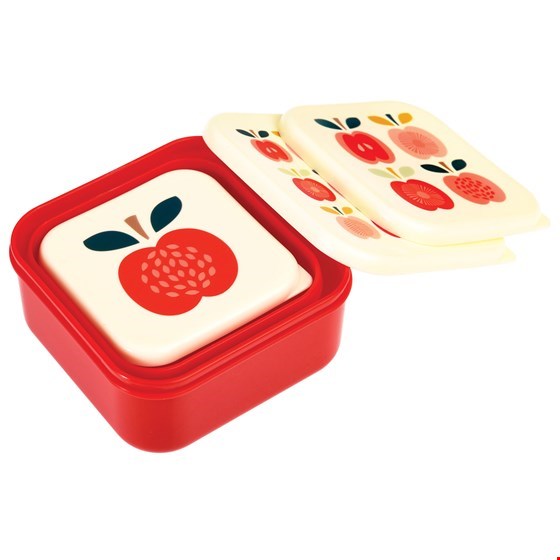 Brotdose "Vintage Apple" rot/rosa, 3er Set