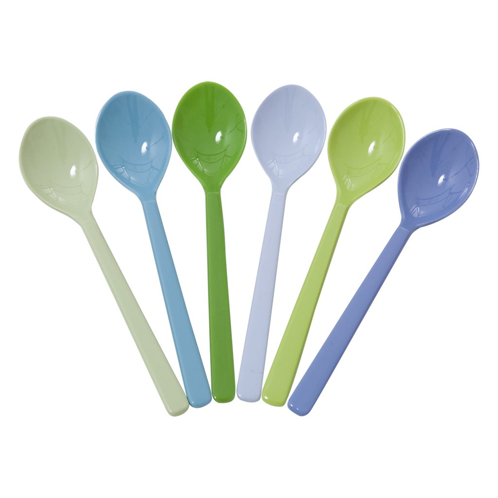 Teelöffel, 6er-Set, "blue und green"