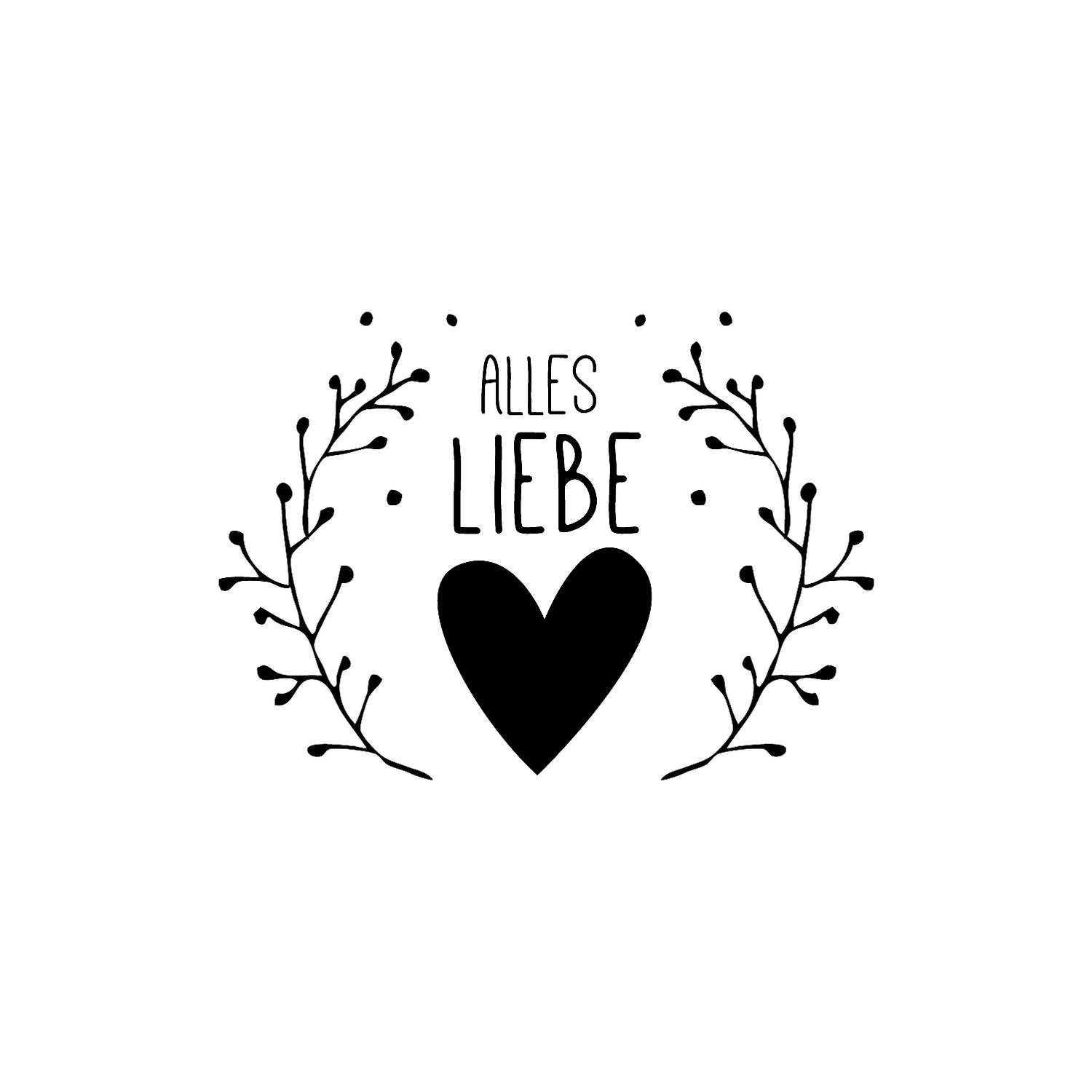 Abdruck Stempel "Alles Liebe" Ranke, 48 mm