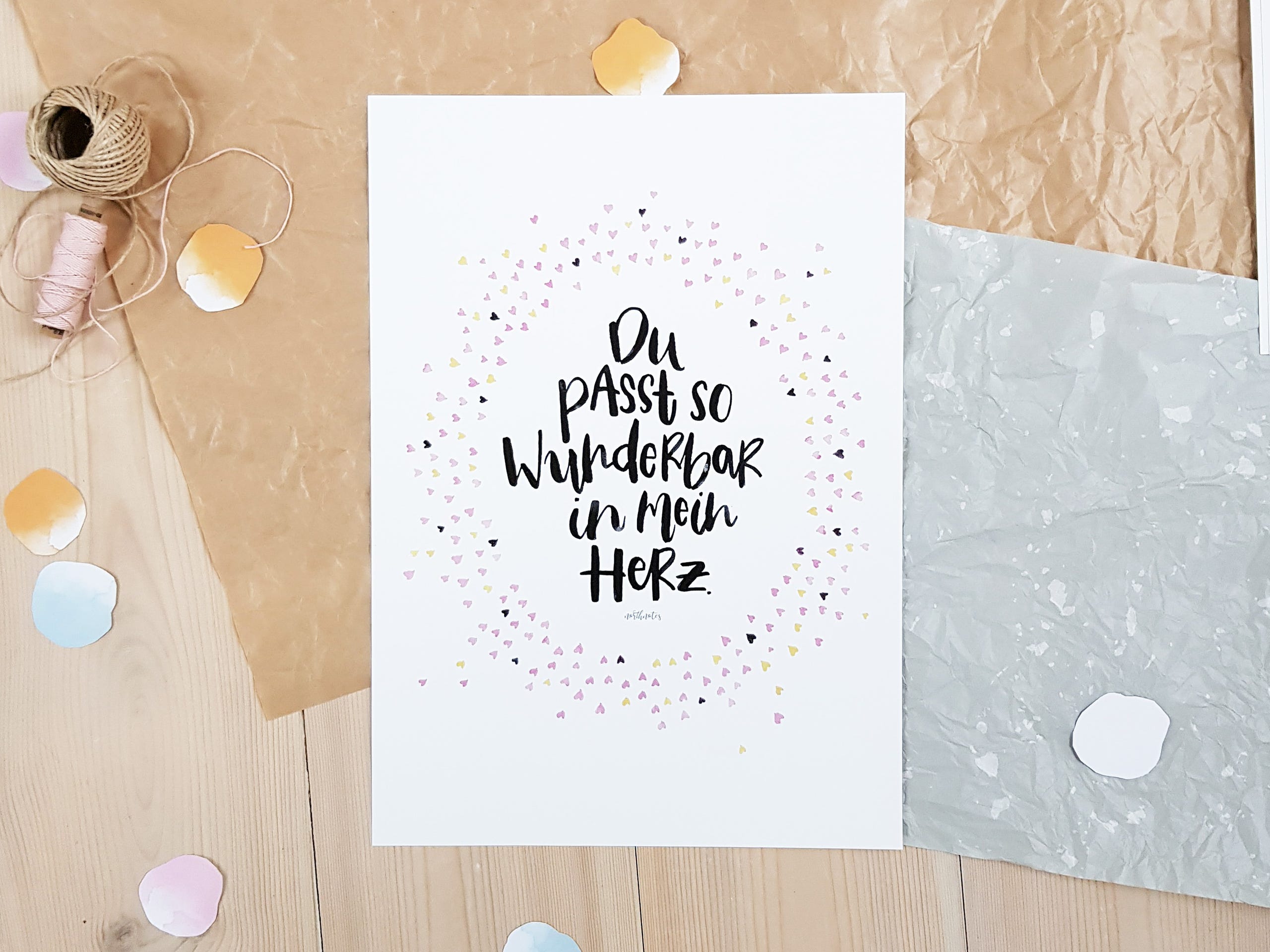 Postkarte "Du passt so wunderbar in mein Herz."