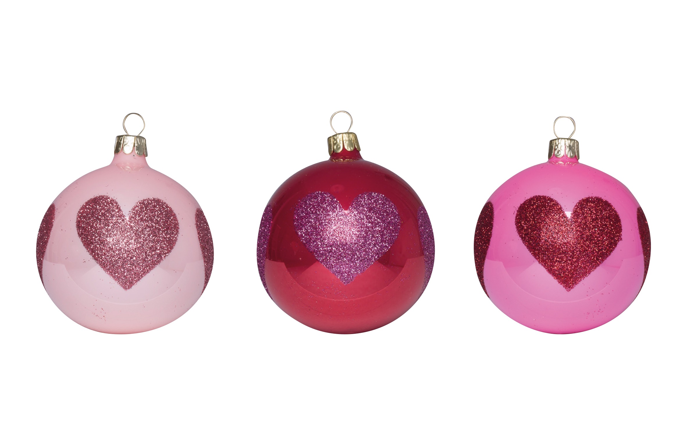 Overbeck and Friends Christbaumkugel Glitzer-Herz, rot