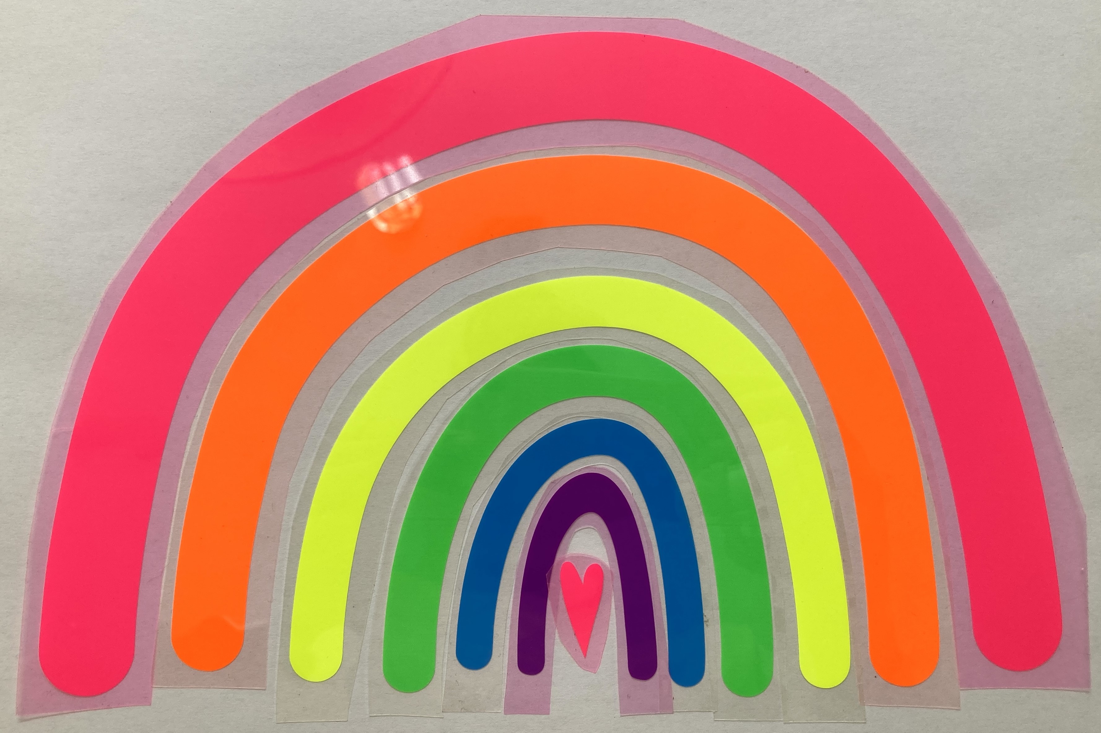 Regenbogen (geplottet zum Aufbügeln) in Neonfarben, rosa