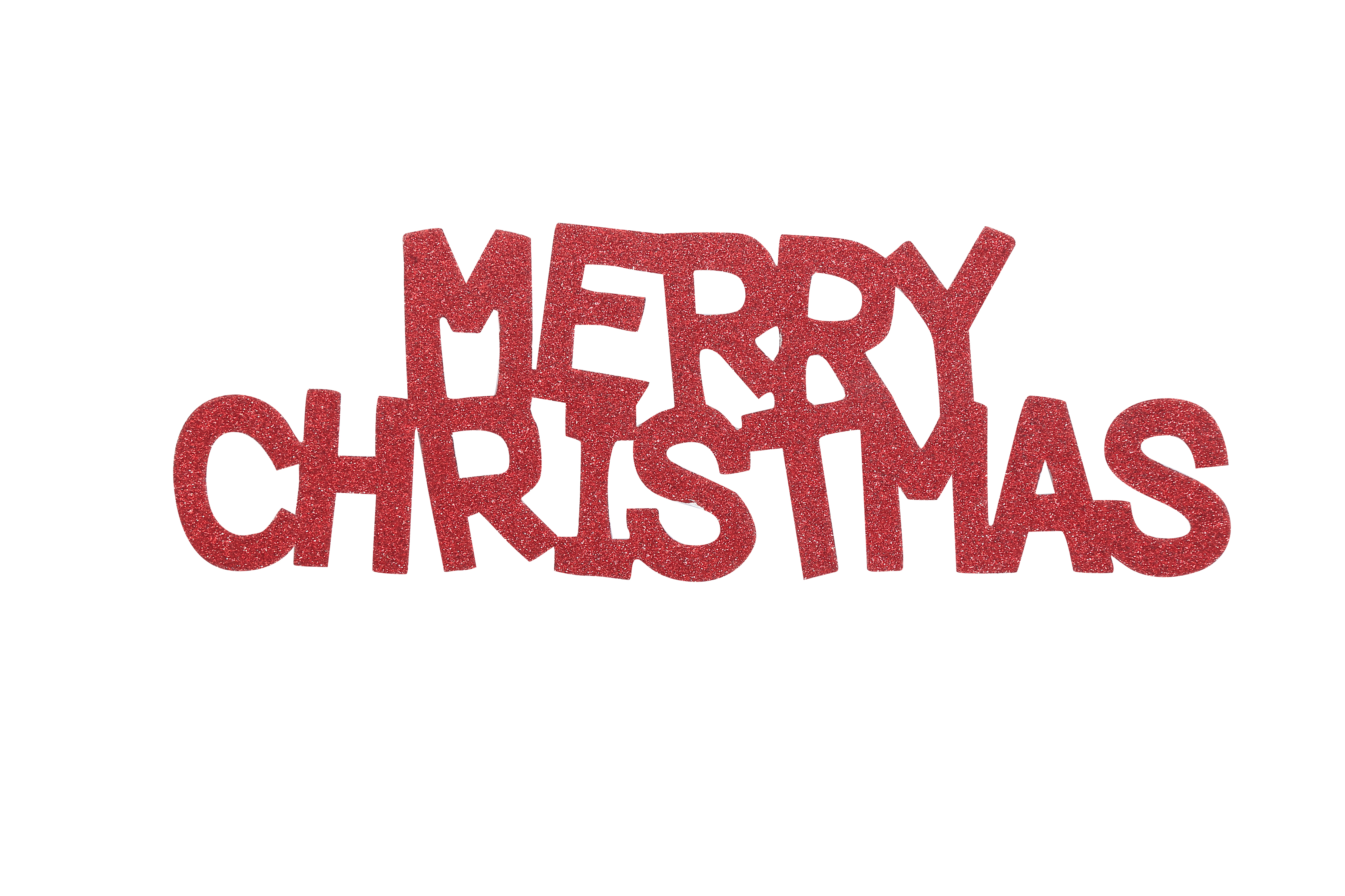 Overbeck and Friends Glitzer Schriftzug Merry Christmas rot