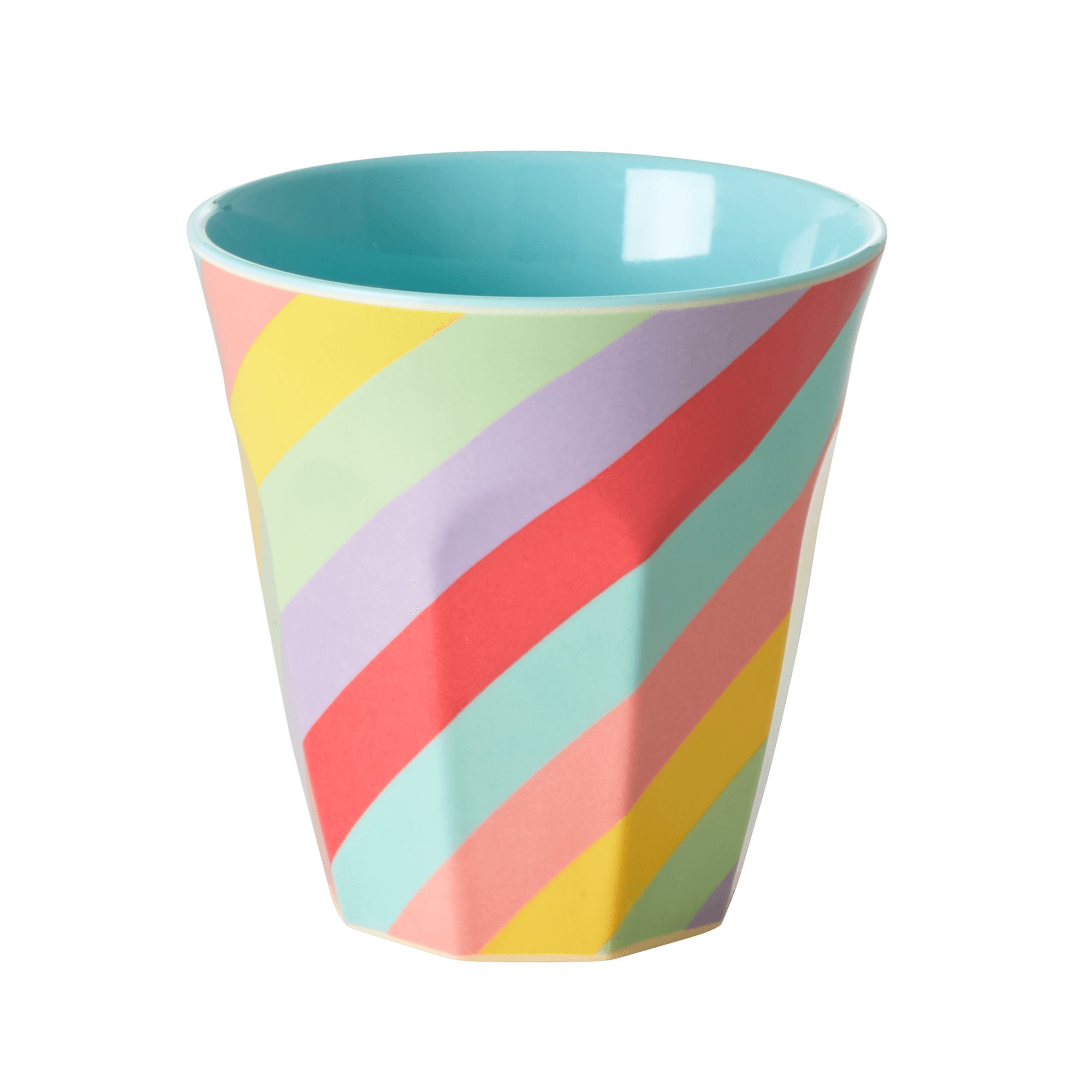 Becher "Summer Rush" bunte Streifen (Personalisierung möglich)