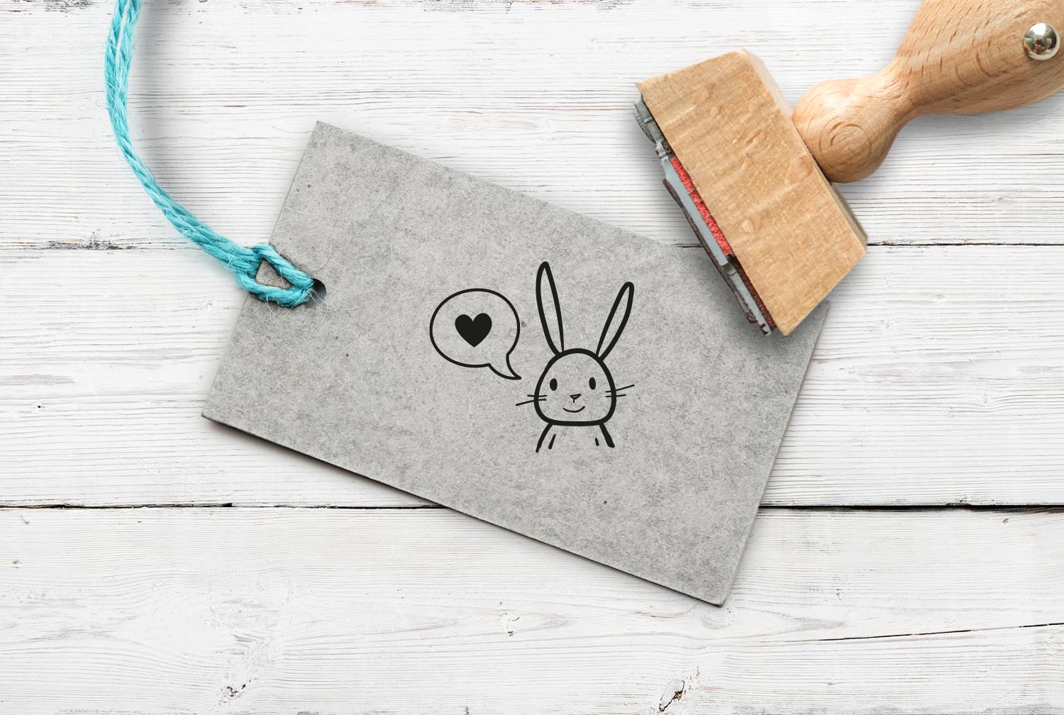 Stempel Hase Herz, 35 mm