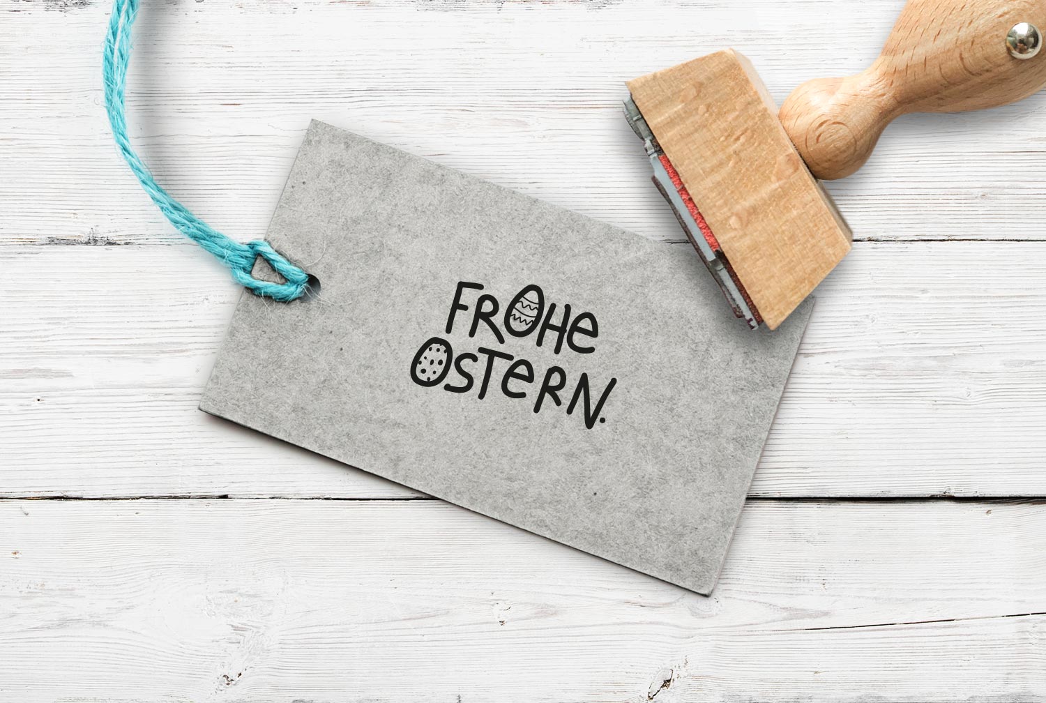 Stempel Frohe Ostern mit Eier, 35 mm