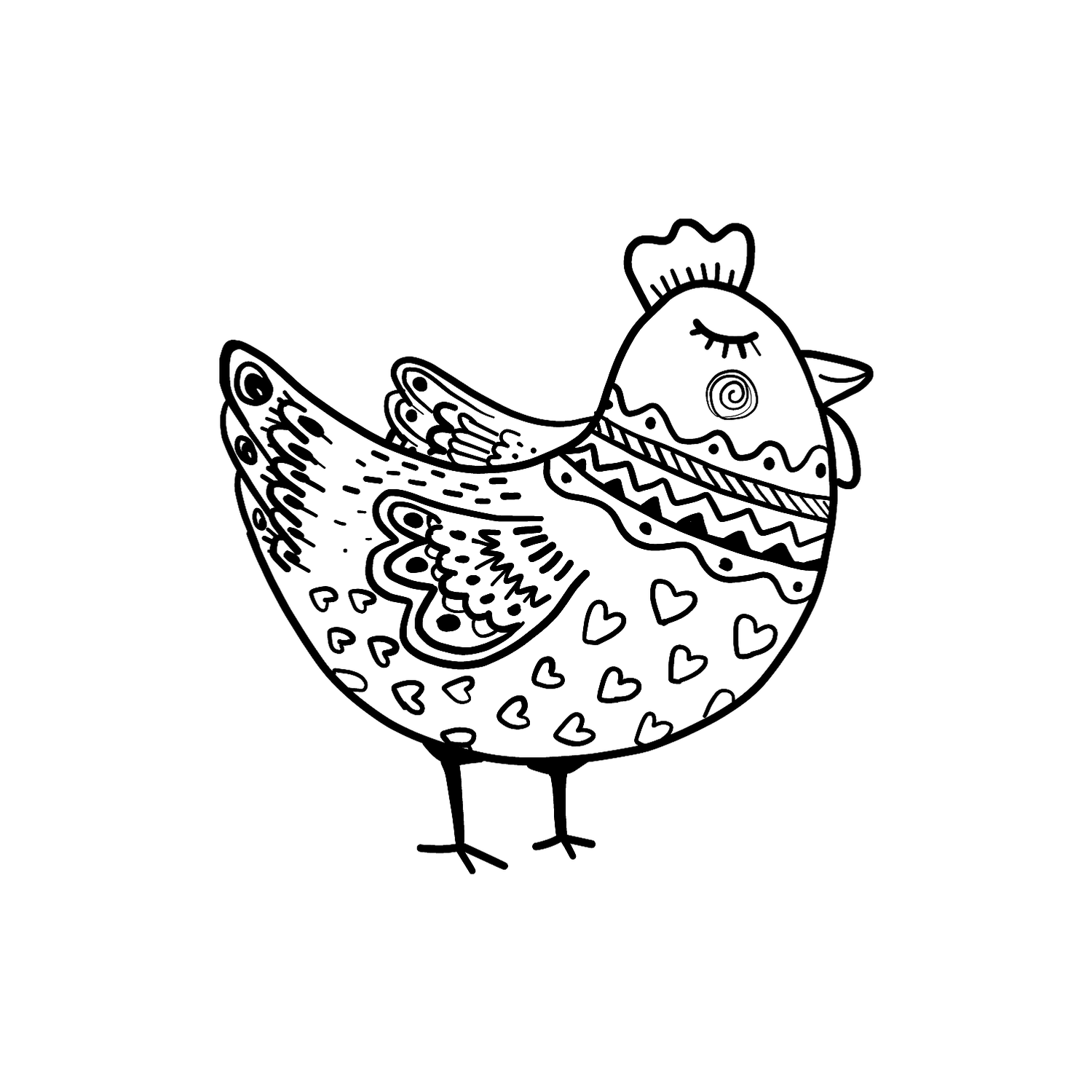 Abdruck Stempel Huhn 1, 12 mm
