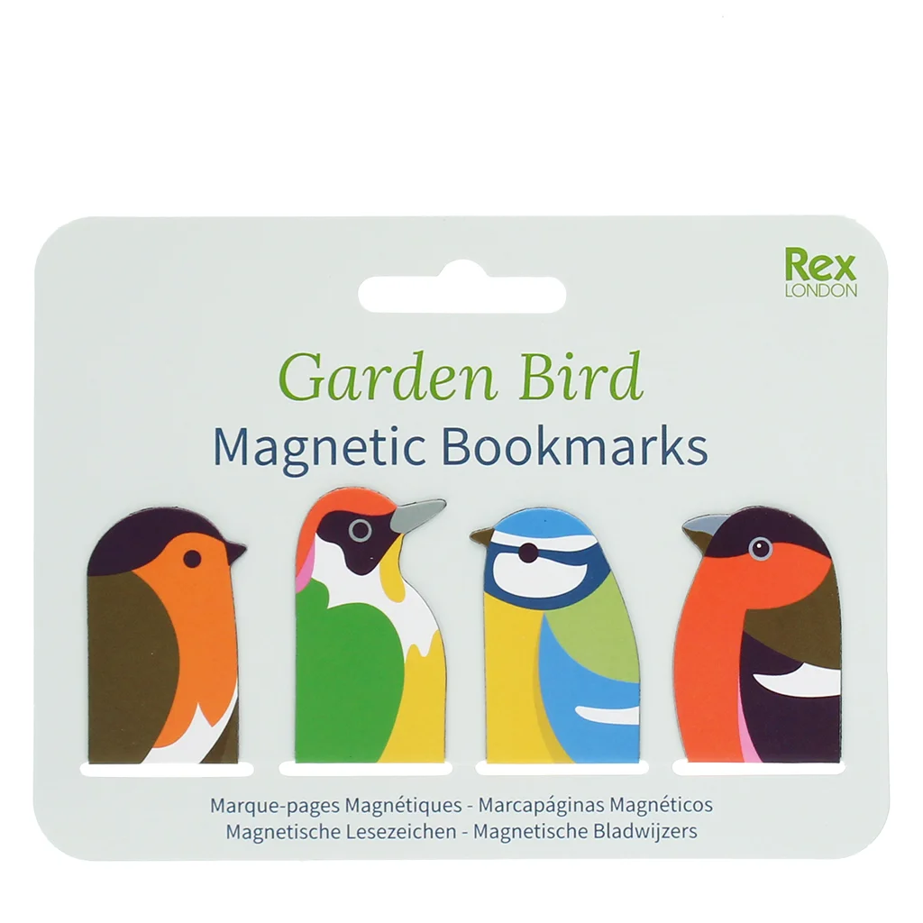 Magnetische Gartenvögel-Lesezeichen, (4er-Set)
