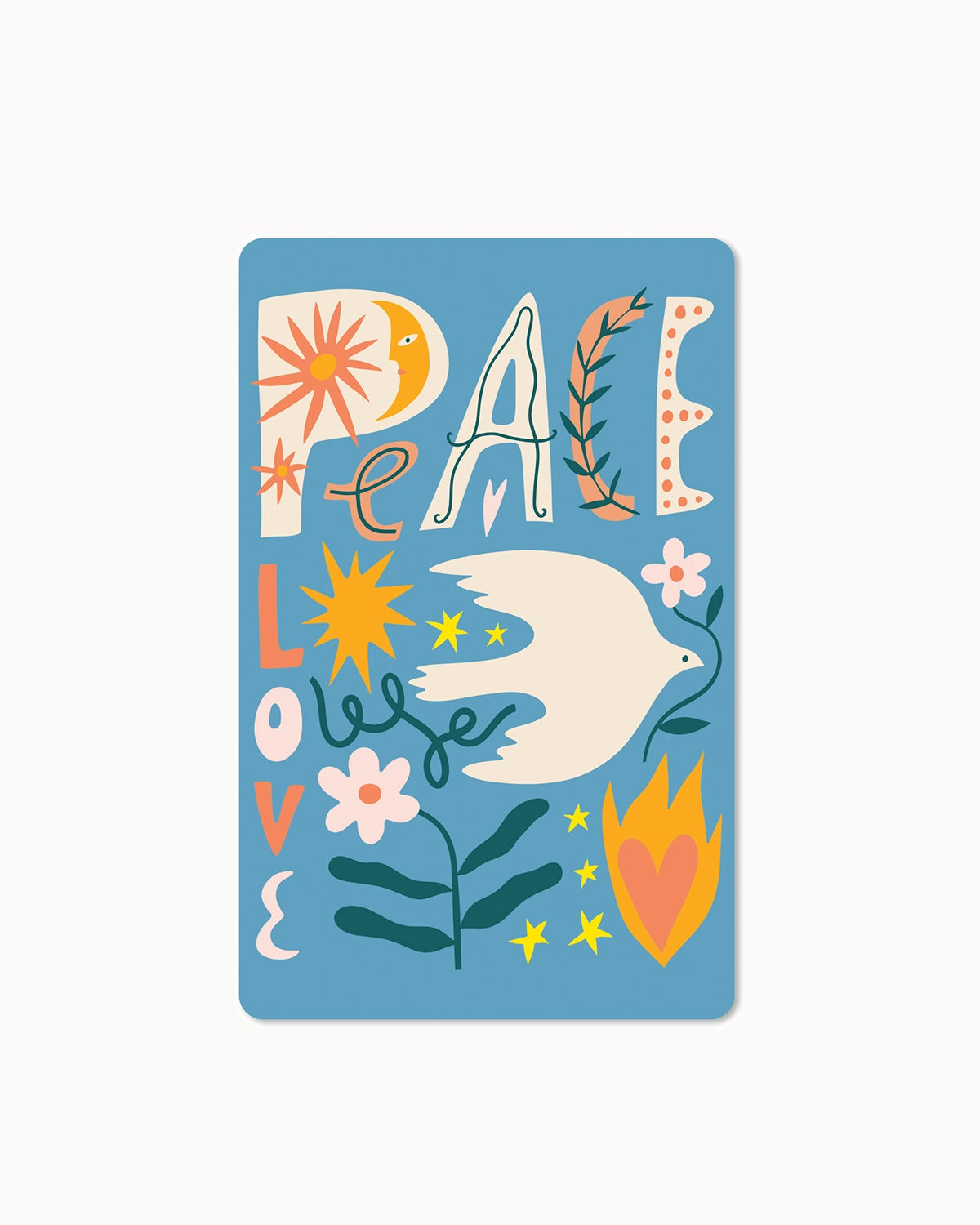 Postkarte "Peace Love Life"