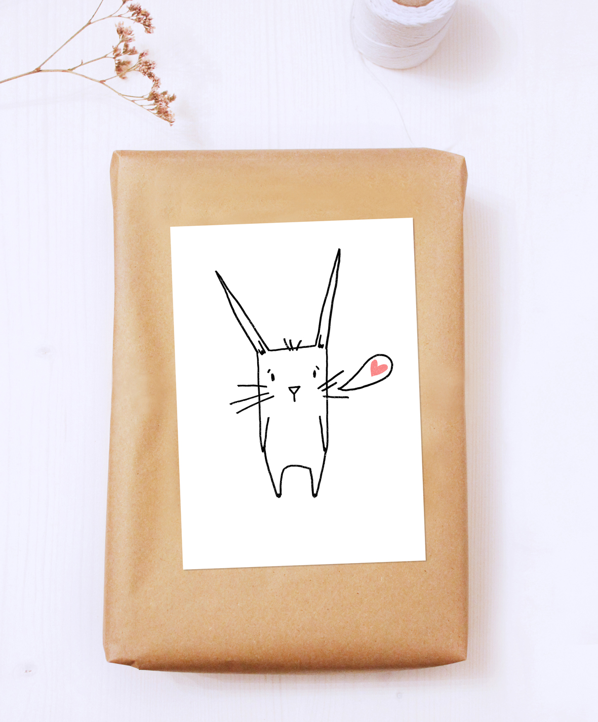 Postkarte "Hase mit Herz"
