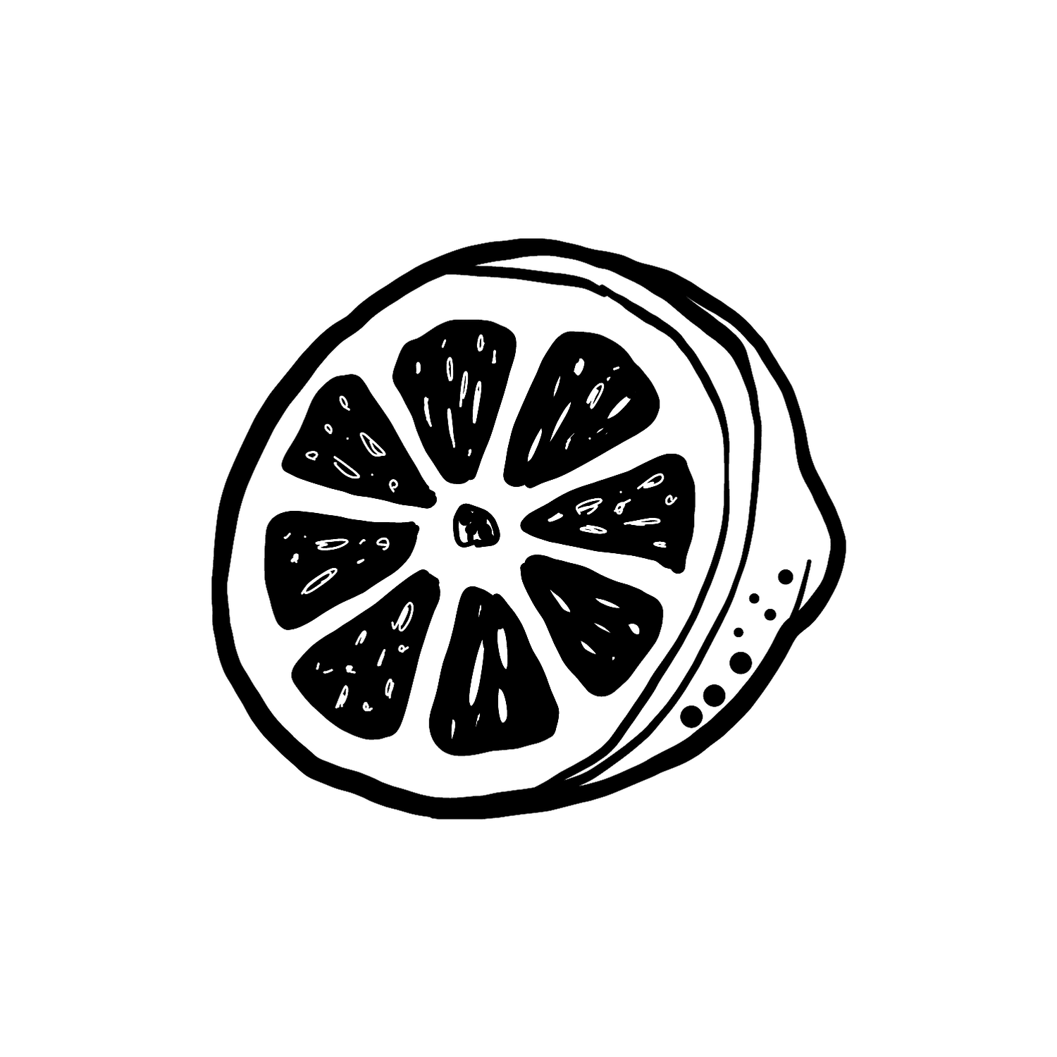 Abdruck Stempel Zitronenhälfte, 12 mm