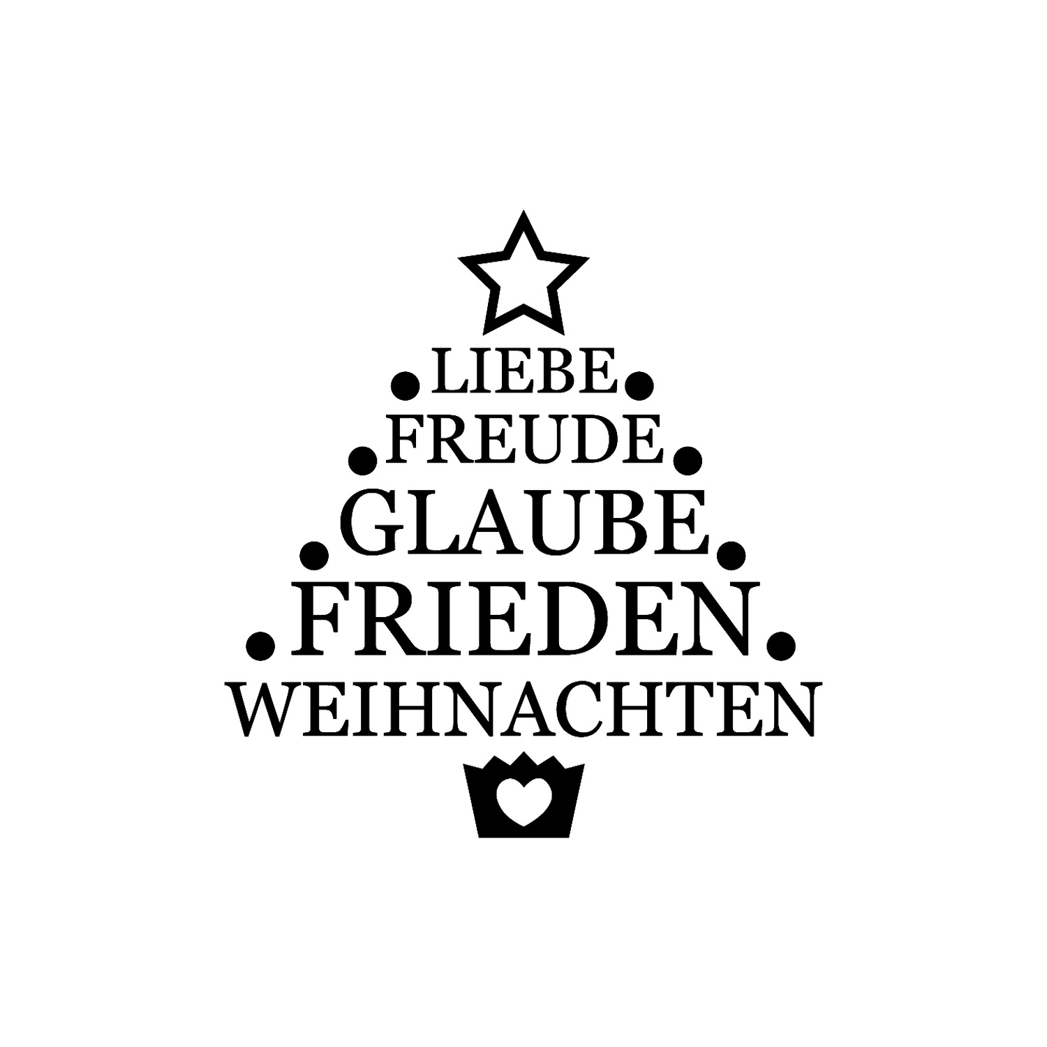 Abdruck Stempel Weihnachtsbaum Worte,  100 mm