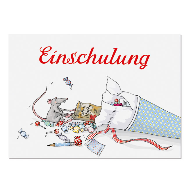 krima&isa Postkarte Einschulung - Schultüte