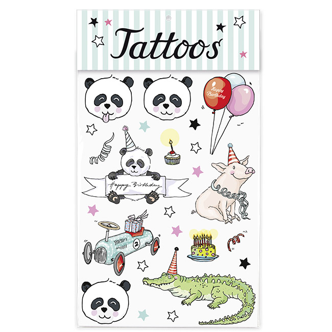 krima&isa Kinder Tattoos Pandageburtstag