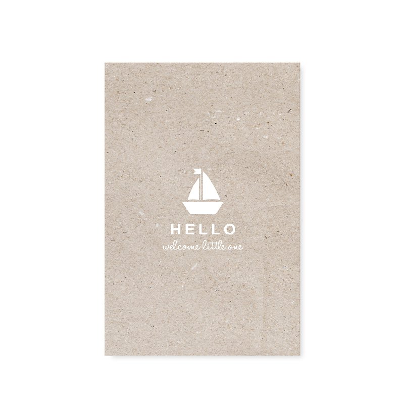 Postkarte "Hello welcome little one" Boot von Tafelgut
