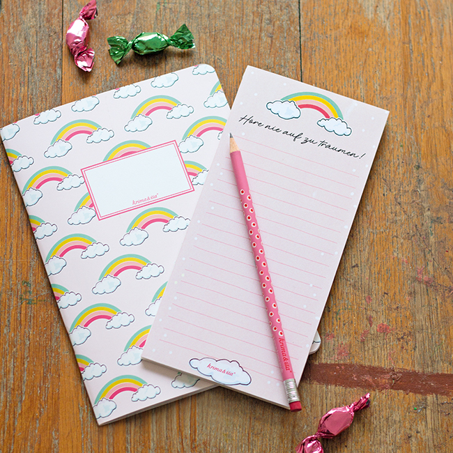 krima&isa Notizblock, Regenbogen