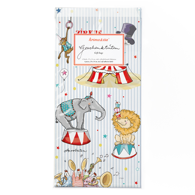 krima&isa 6 kleine Geschenktüten Zirkus