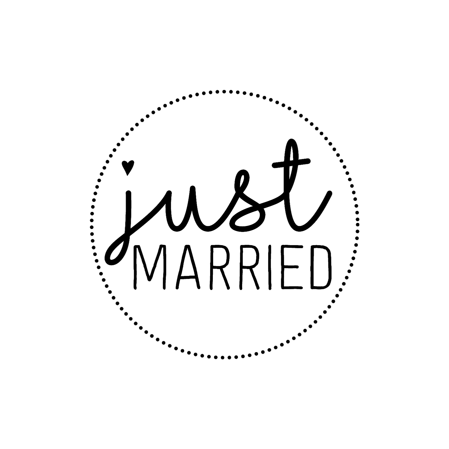 Abdruck Stempel "just MARRIED", 35 mm