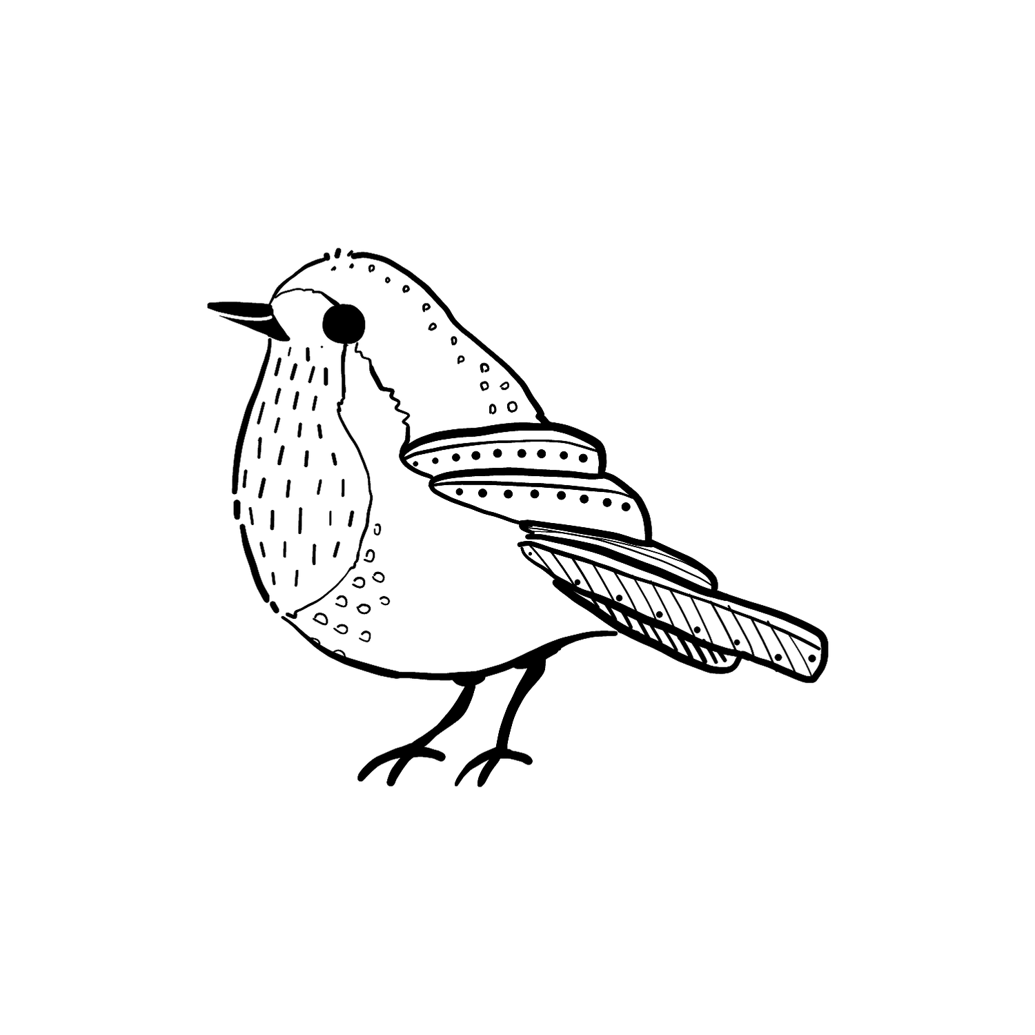 Abdruck Stempel Vogel 2, 35 mm