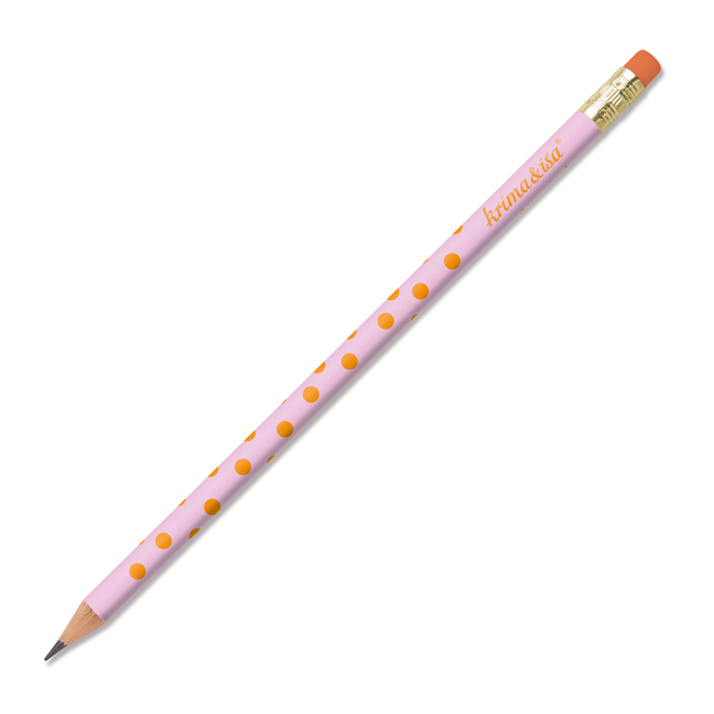 krima&isa Bleistift rosa, Punkte orange