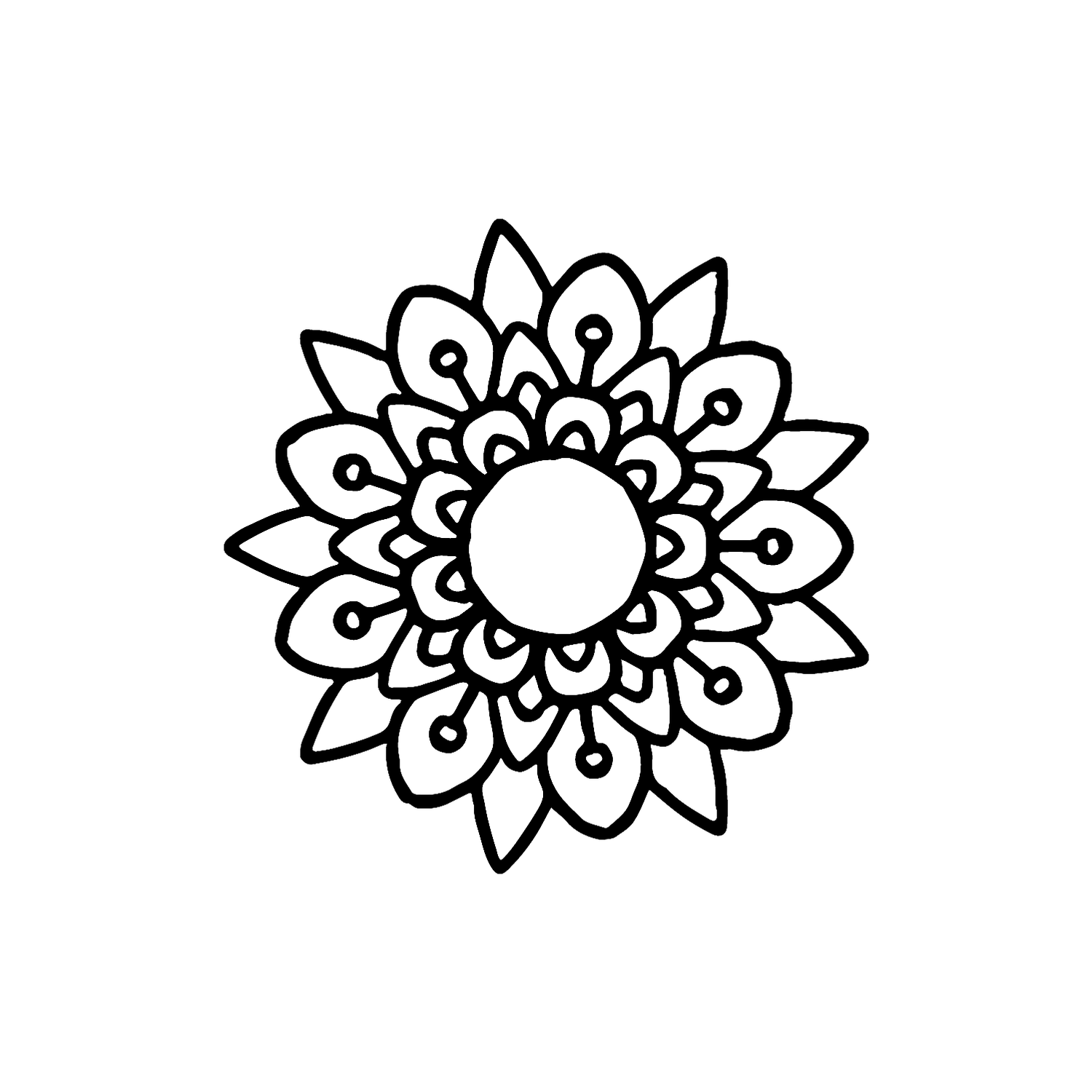 Abdruck Stempel Blume/Mandala 1, 35 mm