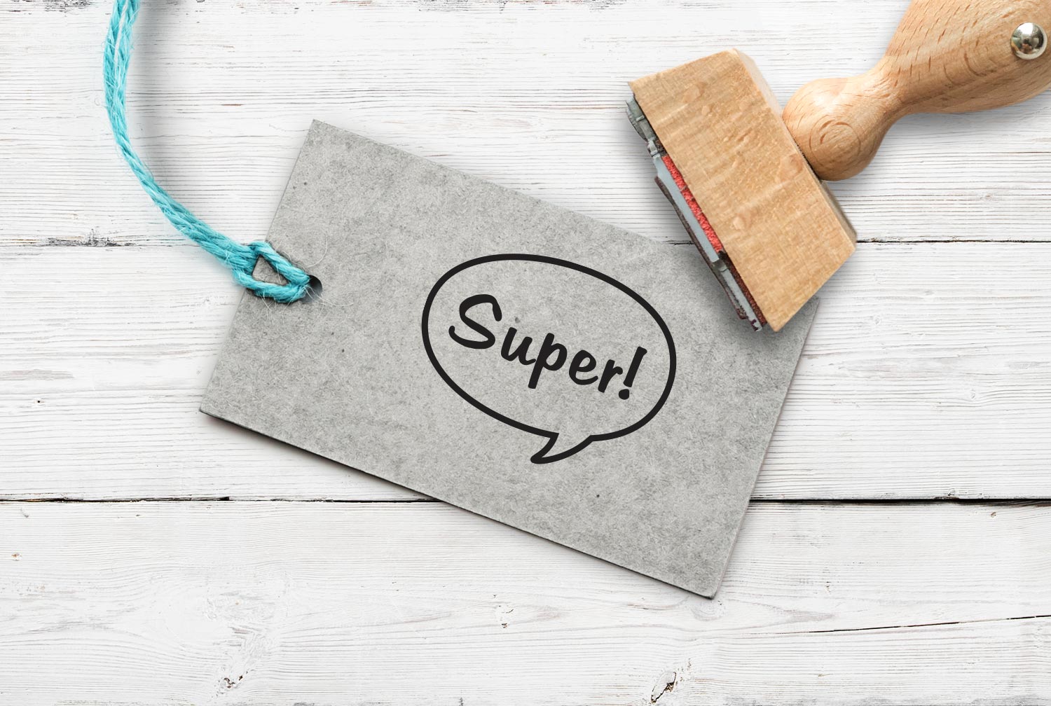 Stempel Sprechblase "Super!", 35 mm