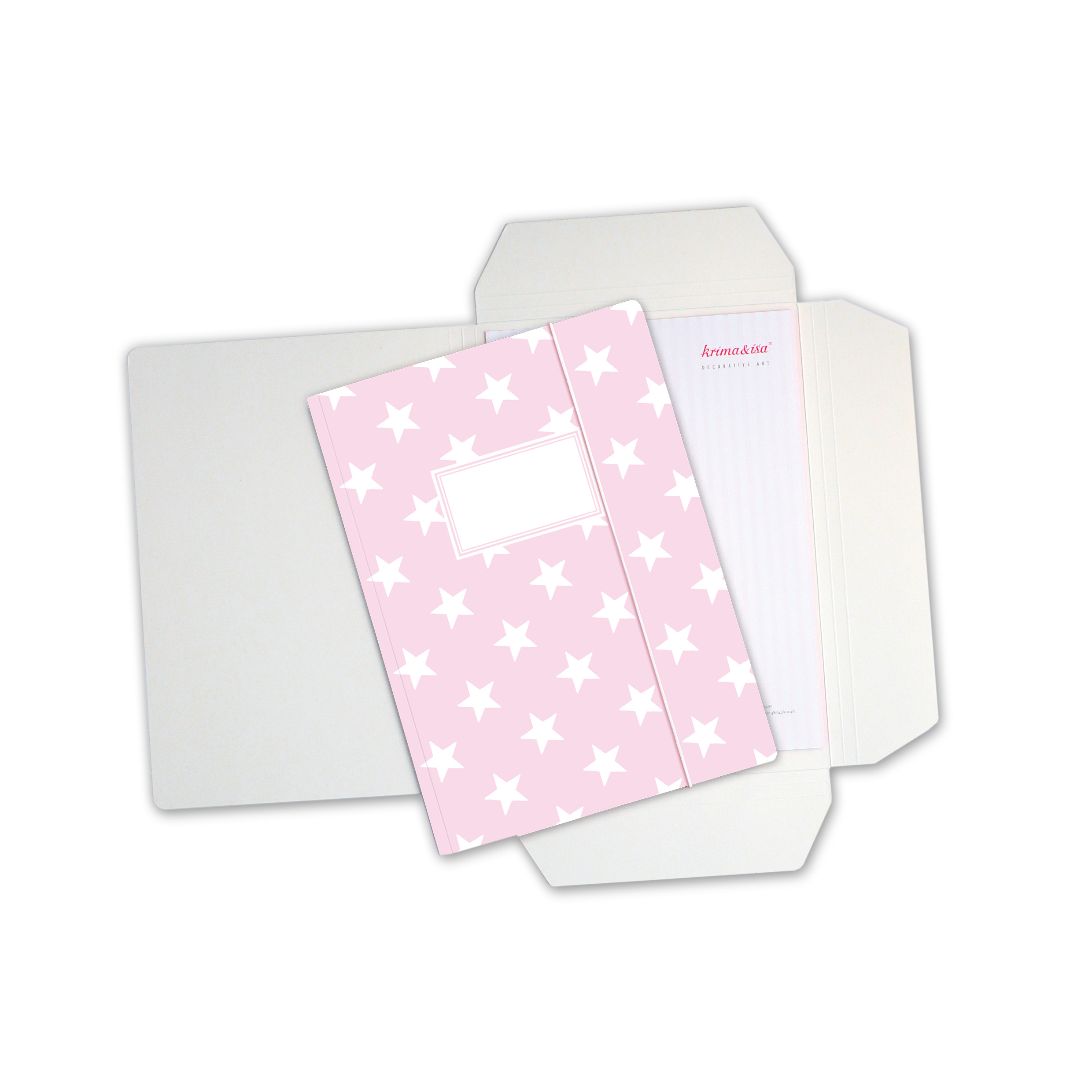 krima&isa Sammelmappe A4 Sterne rosa