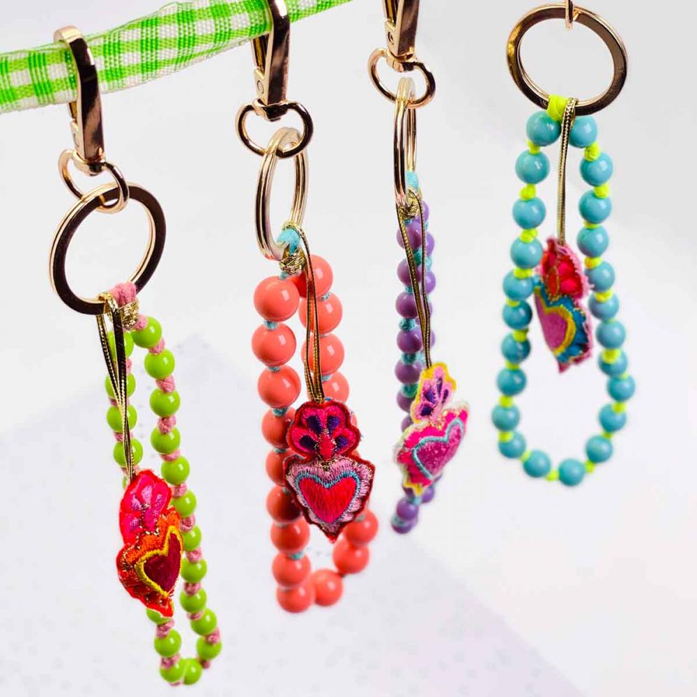 Schlüsselanhänger "bead chain", dunkelblau