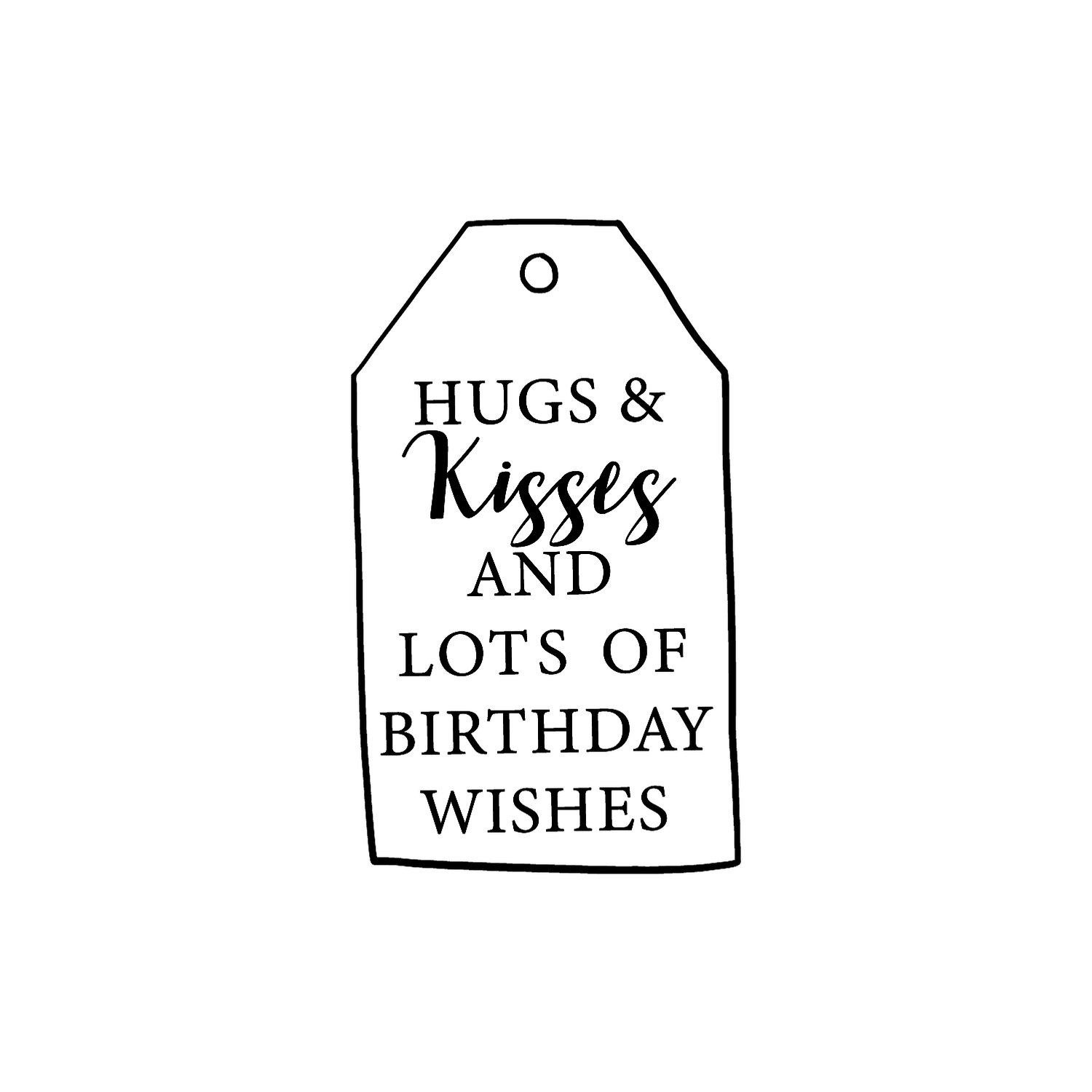 Abdruck Stempel Anhänger "Hugs & Kisses", 65 mm