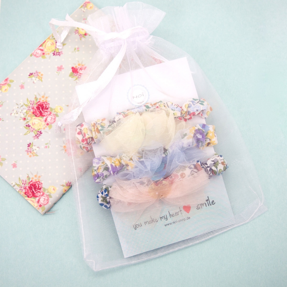 Haargummi "Scrunchie Heart Smile" 3er-Set
