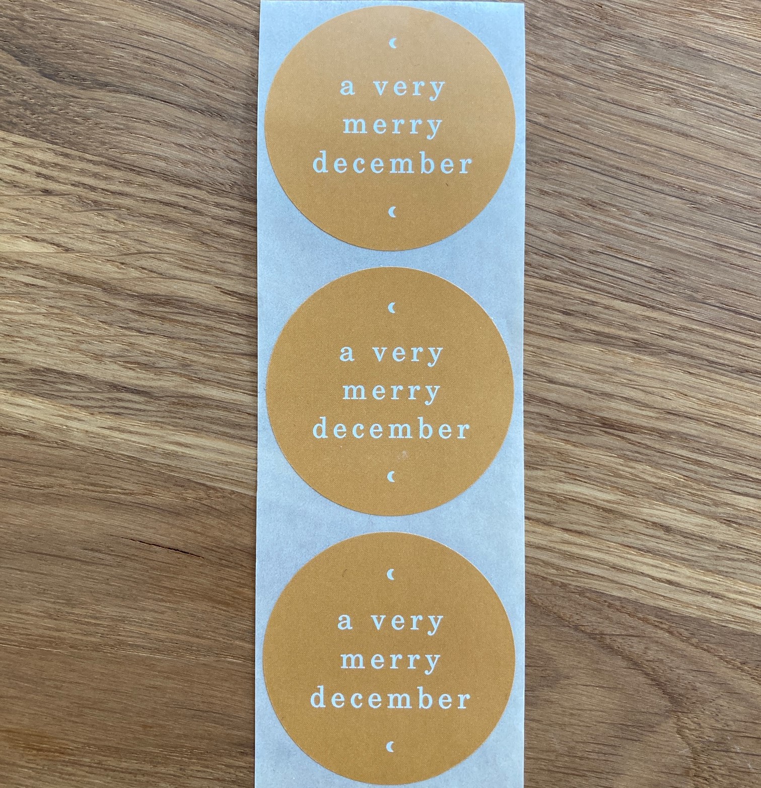 Aufkleber/Sticker "a very merry december", gelb, 3 Stück