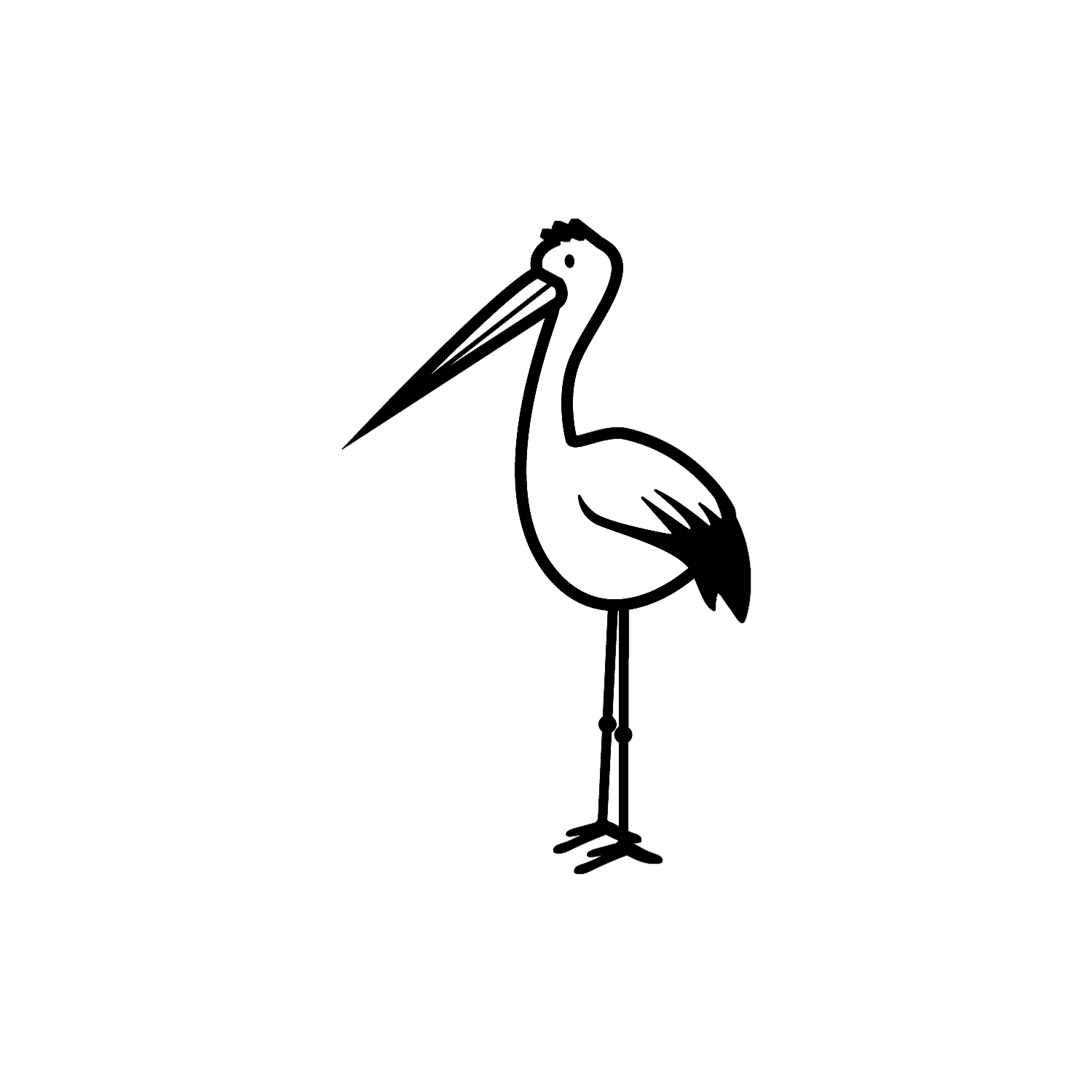 Abdruck Stempel Storch, 12 mm