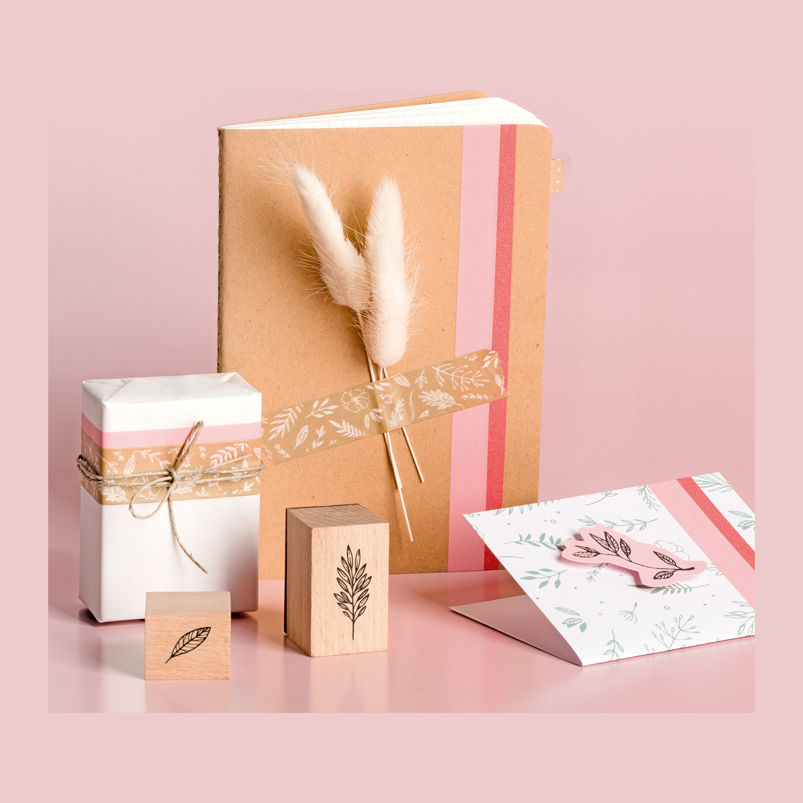 Heyda Deko-Tape "Natur Blätter", rosa