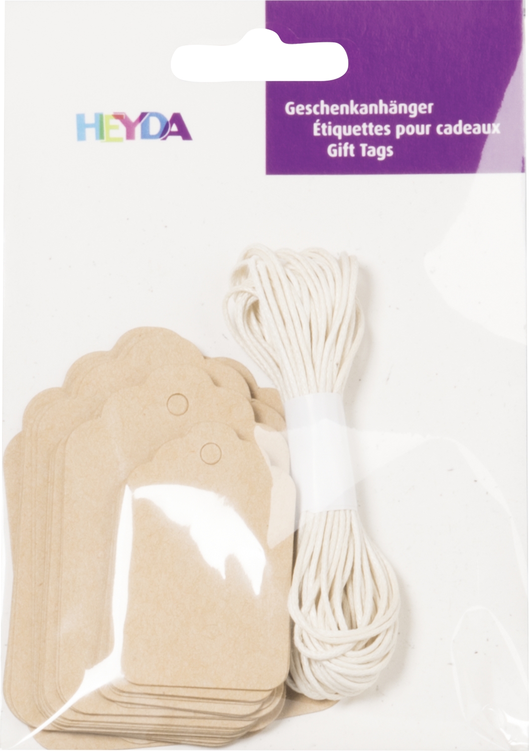 Geschenkanhänger/gift tag-Set länglich, braun (30 Stück)