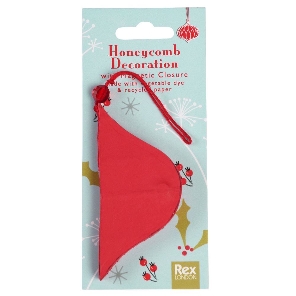 Anhänger/Weihnachtsschmuck aus Papier, Kugel, rot