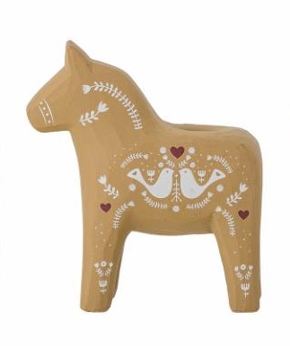 Kerzenständer von Bloomingville, Dalapferd, hellbraun/beige