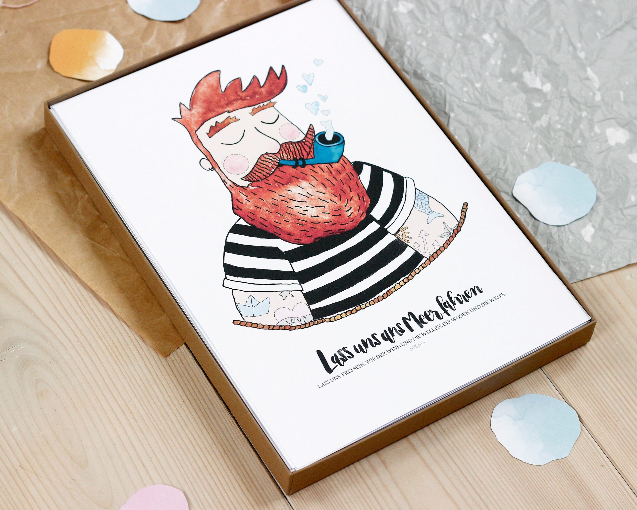Postkarte "Seemann - Lass uns ans Meer fahren"