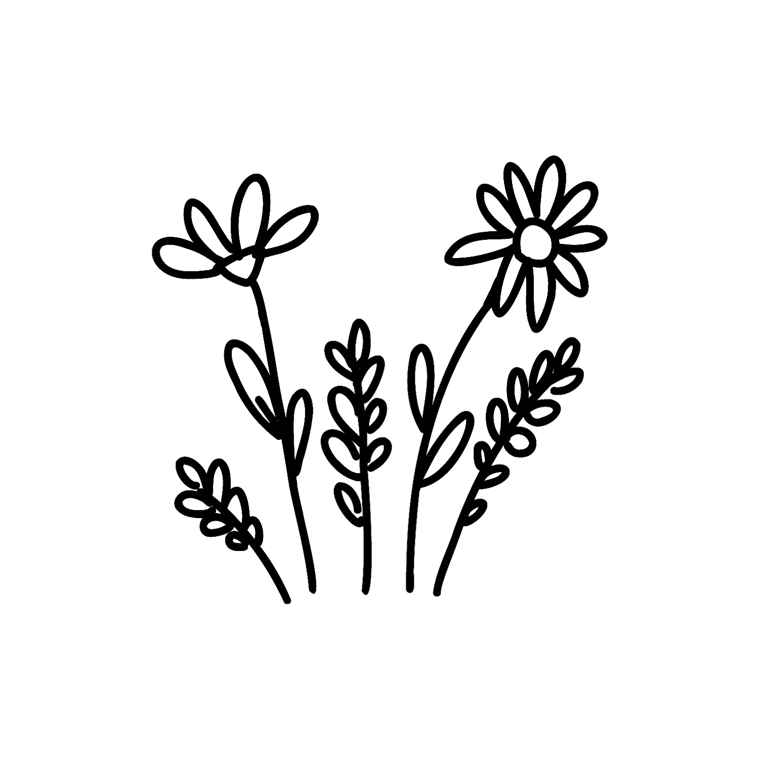Abdruck Stempel Blumenstrauß 2, 50 mm