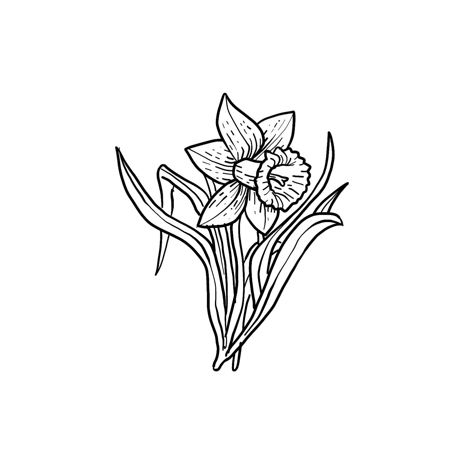 Abdruck Stempel Narzisse, 12 mm