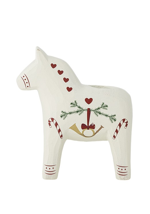 Kerzenständer von Bloomingville, Dalapferd, creme-Herzen