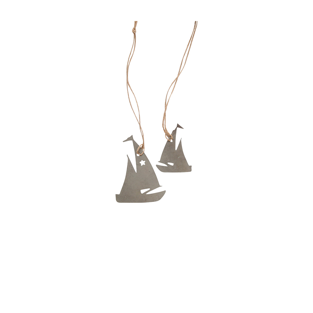 Anhänger von Krasilnikoff aus Zink, "Segelboote" 2er Set