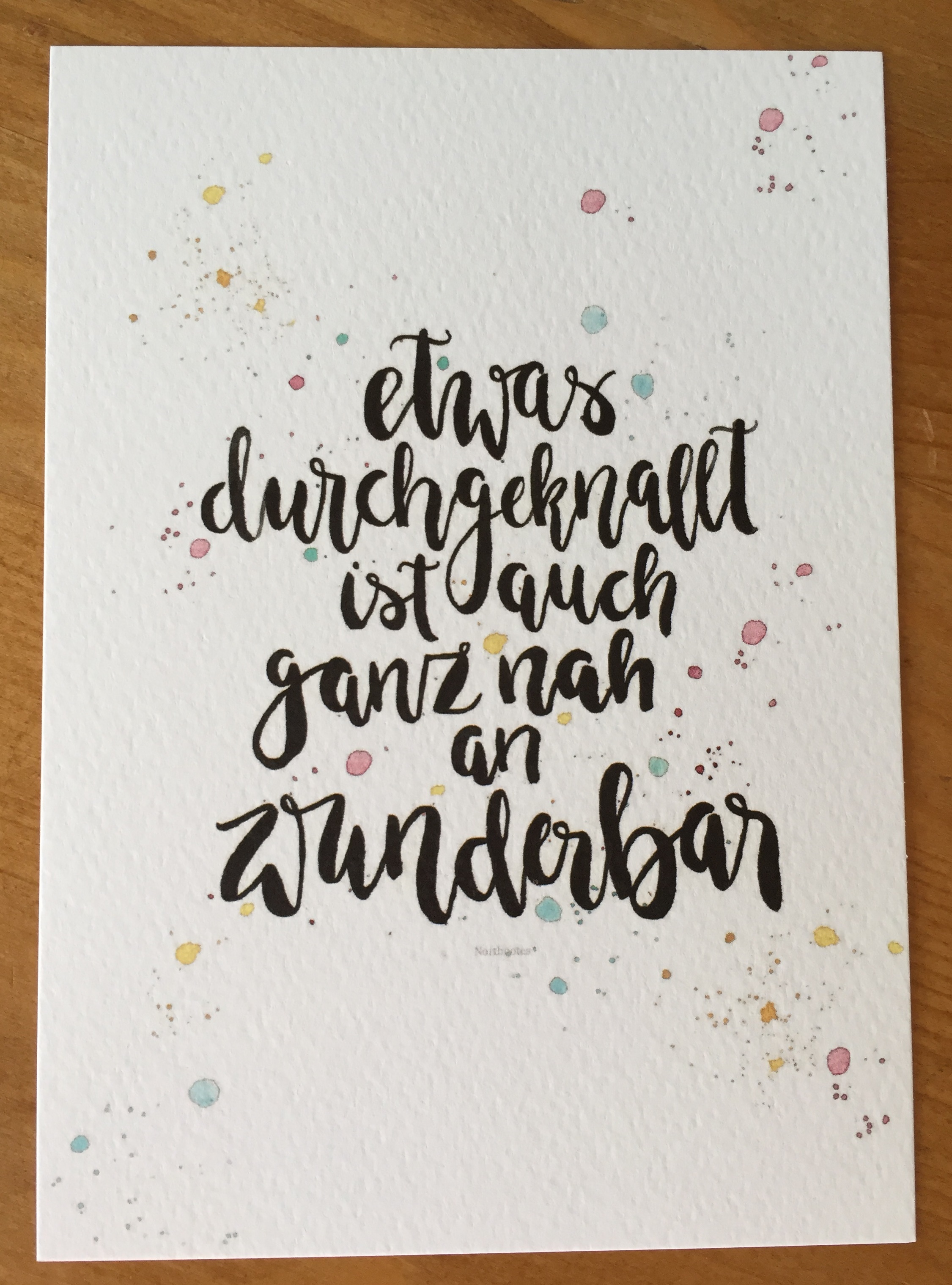 Postkarte "etwas durchgeknallt ist auch ganz nah an wunderbar"