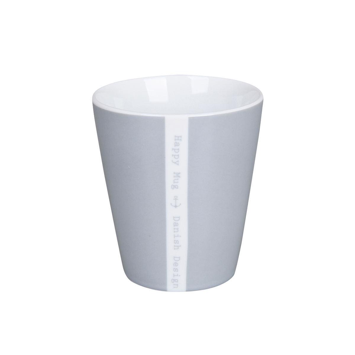 Tasse hellgrau, Ahoi, Happy mug
